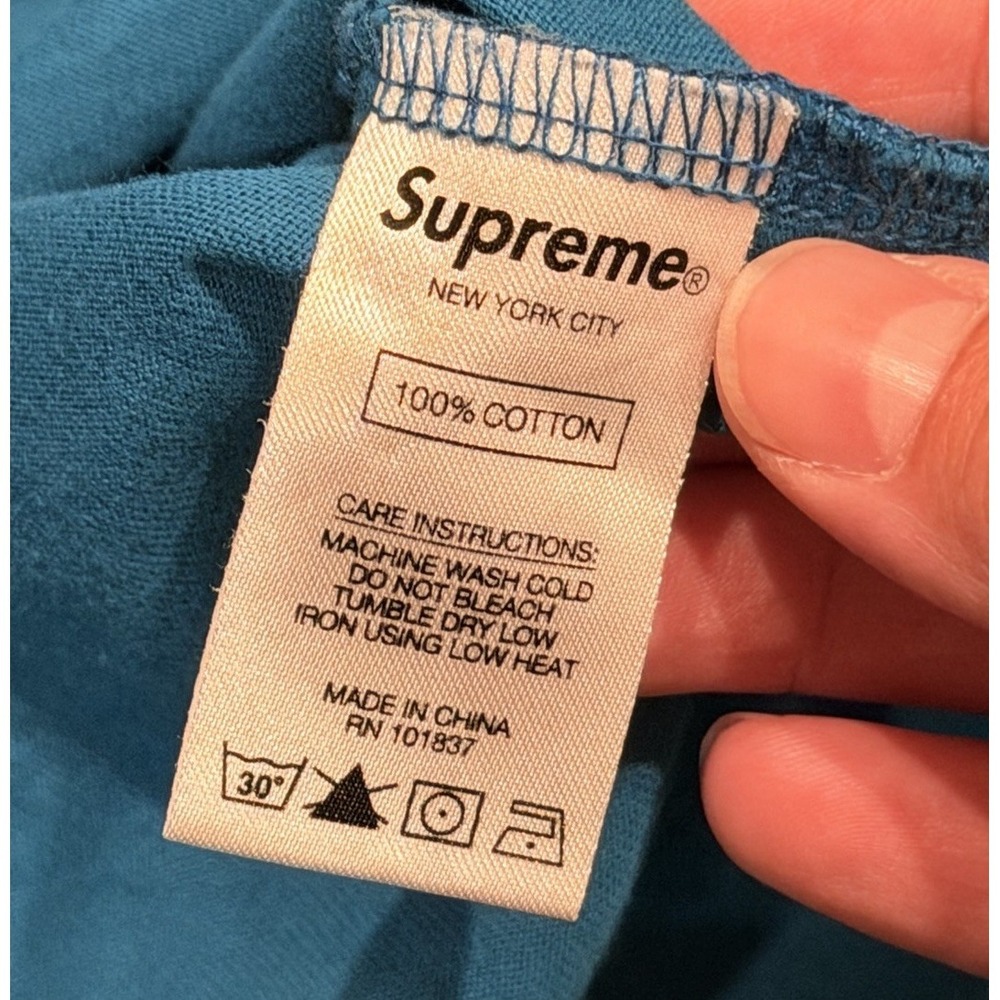 2 Supreme Small Box Logo Tee Shirts Teal Blue & Royal‎ Purple Men's Size M - Picture 5 of 14